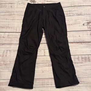 Eddie Bauer Pants Black Fleece Lined Stretch Outdoors Men's 34x32 (Fits 34x27)